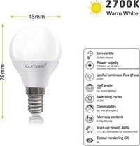 Lumare 5W E14 LED izzó, meleg fehér, csepp alakú, 270° fényszórás 5