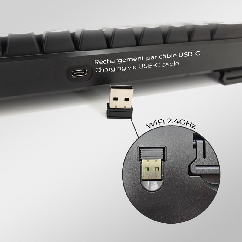 EMPIRE GAMING K508 Kompakt Vezeték Nélküli Gamer Billentyűzet - 2.4G/Type-C - PS4/PS5/PC/Mac - RGB Háttérvilágítás - 23 Anti-Ghosting Gomb