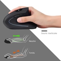 Perixx Periduo-605 Ergonomikus Vezeték Nélküli Billentyűzet és Egér Szett - Függőleges Egér Dönthető Görgővel, Állítható Csuklótámasszal, Wi 5
