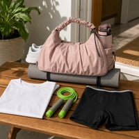 Tesi sportcsomag: fehér póló + tornazsák + állítható ugrókötél + gyerek rövidnadrág + 500 ml kulacs 1