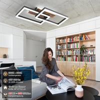 SEATAIN Fa Mennyezeti Lámpa - Fekete Téglalap 48W LED, Távirányítós, Fényerőszabályozható, 3000K-6000K, 4800lm, Éjszakai Fény Funkcióval 2