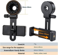 CAM2 Teleszkópos Telefontartó Adapter - Távcsőhöz, Mikroszkóphoz, Monokuláris Eszközökhöz - Állítható Univerzális Okostelefon Rögzítő Minden 2