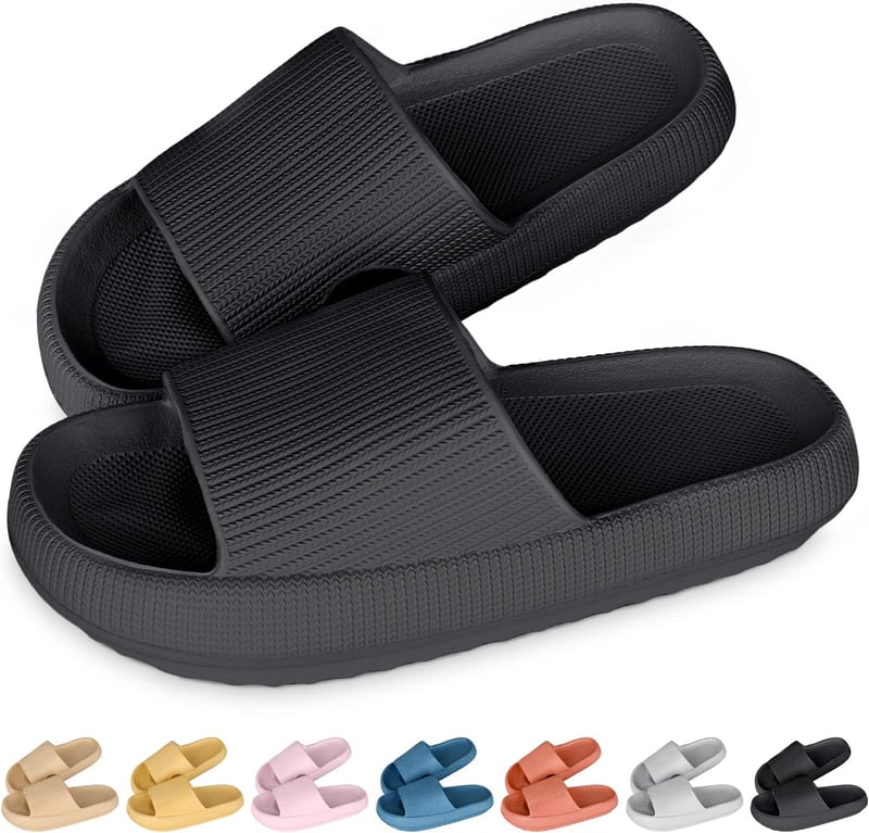 Cozislides Felhő Papucs - Fekete Gumi Strandpapucs Csúszásmentes Unisex 42/43