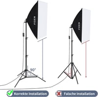 FGen Softbox Fotó Stúdió Szett 2x50x70cm - 135W 5500K Fotólámpa E27 Foglalattal, 2m Állítható Állvánnyal Portré és Termékfotózáshoz 6