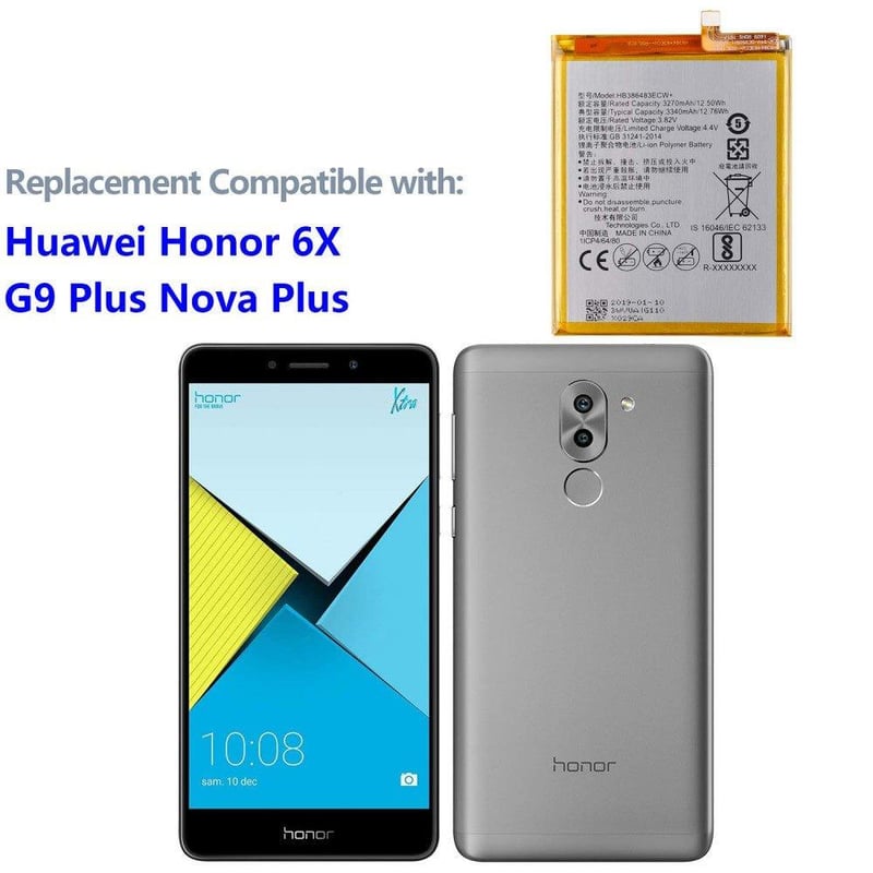 Huawei Honor 6X akkumulátor - Kompatibilis G9 Plus és Nova Plus modellekkel