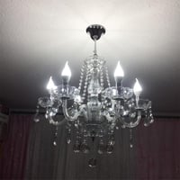 Krištáľový luster A1A9 so 6 žiarovkami, stropné svietidlo z K9 krištáľového skla do jedálne, obývačky, predsiene a na schodisko - priemer 60 cm, výška 60 cm, retiazka 60 cm 7