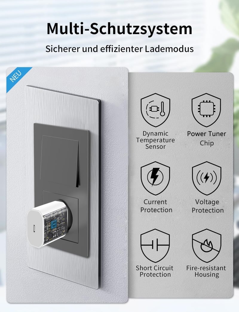 Sunrson 35W USB-C Gyorstöltő iPhone 16/15/14/13/12/11 Készülékekhez - Kompakt Fali Adapter, 3x Gyorsabb Töltés, Túlmelegedés Elleni Védelem