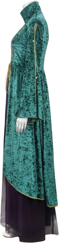 LIKUNGOU Winifred Sanderson Női Középkori Zöld Boszorkány Jelmez Ruha Halloween Farsangi Cosplay Kosztüm M-es Méretben 4
