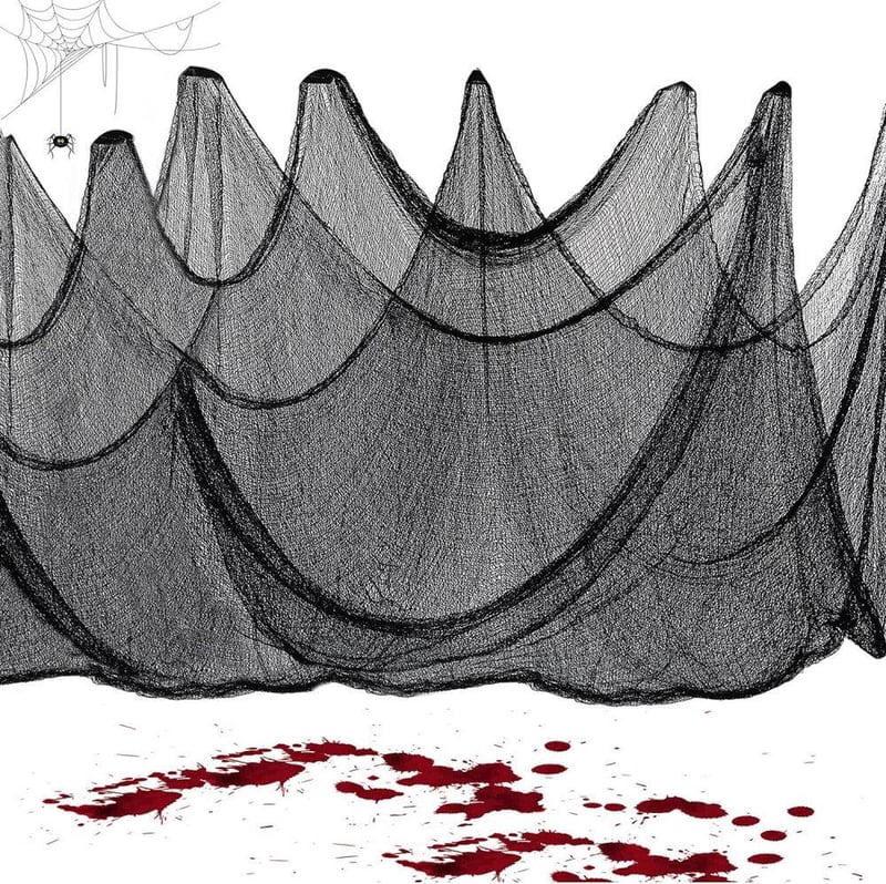 Óriás Fekete Géz Kendő Halloween Kísértetház Dekorációhoz 200x500cm