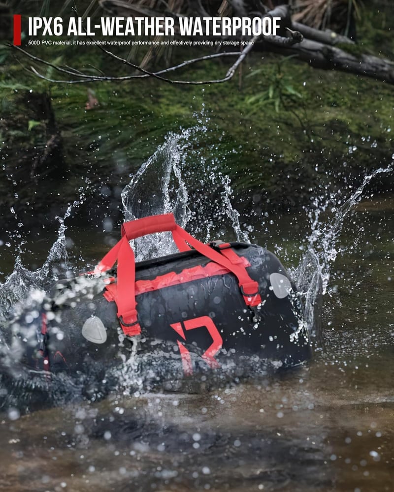 BORLENI Vízálló Motoros Hátsó Táska 30L - Univerzális Csomagtartó Táska Túrázáshoz, Kempingezéshez, Kerékpározáshoz, Fényvisszaverő Elemekke