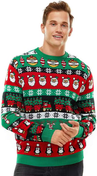 U LOOK UGLY TODAY Vicces Karácsonyi Pulóver Unisex, Vastag Kötésű Fair Isle Mintás, XL 5