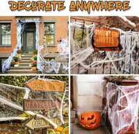 Halloween Szett: Fehér Pókháló 90m² + Műanyag Pókok, Rugalmas Party Dekoráció 7