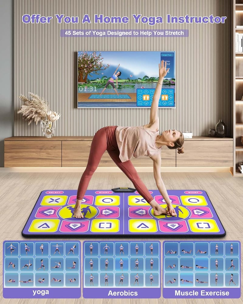 Acelufly HD Kamerás Vezeték Nélküli Tánc Szőnyeg TV-hez - Kétszemélyes Csúszásmentes Játékszőnyeg