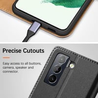 Samsung Galaxy S21 FE Fekete Flip Tok Prémium Műbőrből 9