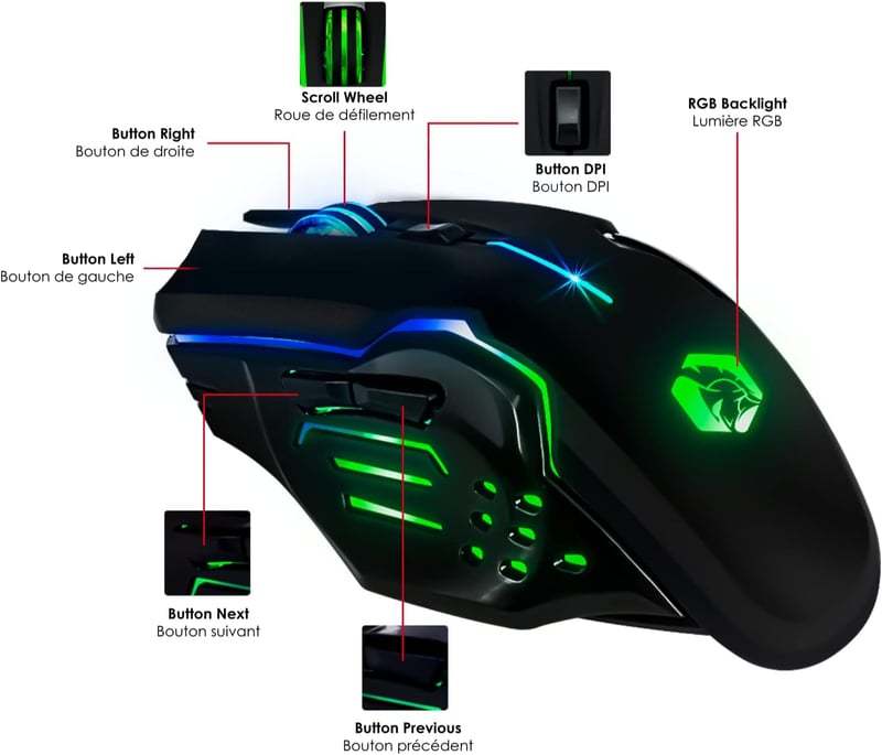 EMPIRE GAMING Armor RF800 Wireless Gamer Billentyűzet és Egér RGB 2.4GHz PC PS4 PS5 Xbox