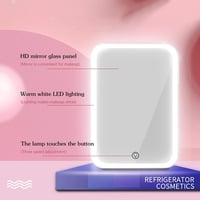 AYYDS 8L Hordozható Mini Hűtő LED Smink Tükörrel - 2 az 1-ben Autós Kozmetikai Hűtőszekrény Hűtő/Fűtő Funkcióval Utazáshoz, Irodába, Hálószo 3