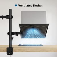 BONTEC Laptop és Monitor Tartó Kar Asztalhoz, C-Bilincs Rögzítés, Teljesen Állítható Dőlés és Forgatás, 13-27" Képernyőkhöz, Fekete - Black 6