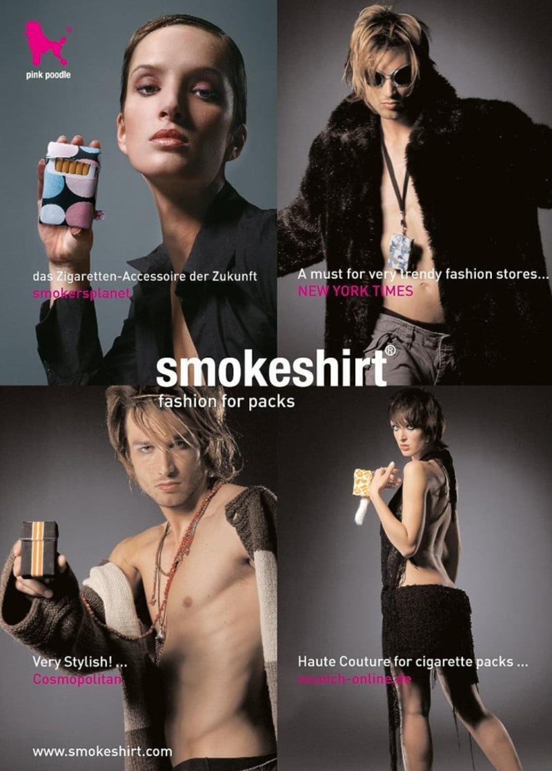 Rózsaszín uszkáros XL cigarettatartó tok 25 szálnak - Smokeshirt