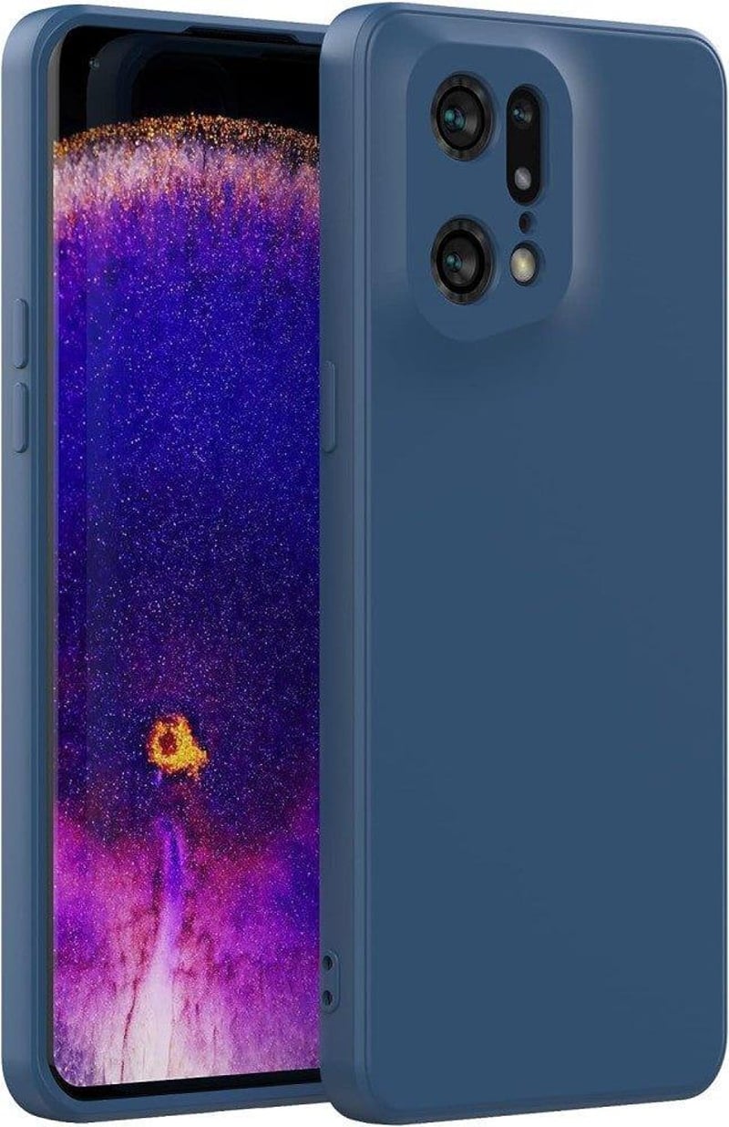 OPPO Find X5 Pro 5G kék szilikon védőtok - Foluu mikroszálas, ütésálló