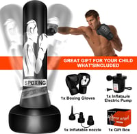 WELLTE Felfújható Bokszzsák szett Állvánnyal - Gyerekeknek és Felnőtteknek, 180 cm Magas PVC Edzőeszköz Kickbox, Karate, MMA Gyakorláshoz 6
