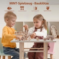 Edyfico TGZ101 5 az 1-ben Fa Gyerek Munkapad 83 Építőelemmel - Kreatív Asztalos Játék 2 Éves Kortól Fiúknak és Lányoknak, Tárolófiókkal 2