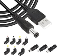 GINTOOYUN USB 2.0 - DC 5V Univerzális Töltőkábel 10 Csatlakozóval, 153 cm - Routerekhez, Hangszórókhoz, Telefonokhoz, Ventilátorokhoz 1
