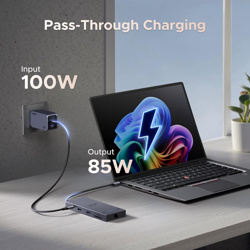 UGREEN Revodok Pro USB C Hub 10Gbps - Kettős 4K@60Hz HDMI, Ethernet, 100W PD Töltés, SD/TF Kártyaolvasó, USB 3.2 Portok, Fekete Dokkoló Állo