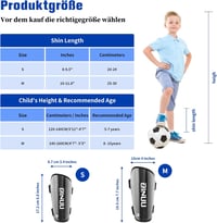 ZINUU Állítható Gyerek Futball Sípcsontvédő, Fiúknak és Lányoknak - M méret 2