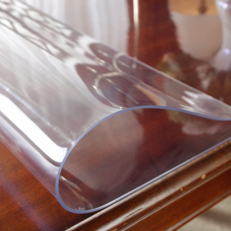 OstepDecor Átlátszó Asztali Védőfólia 2 mm - 100x200 cm Vízálló PVC Asztalterítő, Kristálytiszta Íróasztal Alátét Otthonra és Irodába