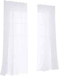 Deconovo fehér fényáteresztő függöny nappalihoz, 260x140 cm, 2 db 2