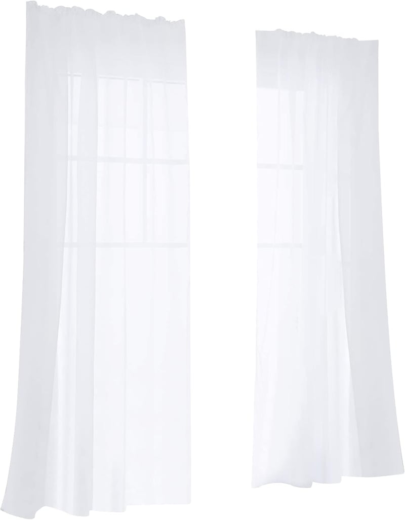 Deconovo fehér fényáteresztő függöny nappalihoz, 260x140 cm, 2 db