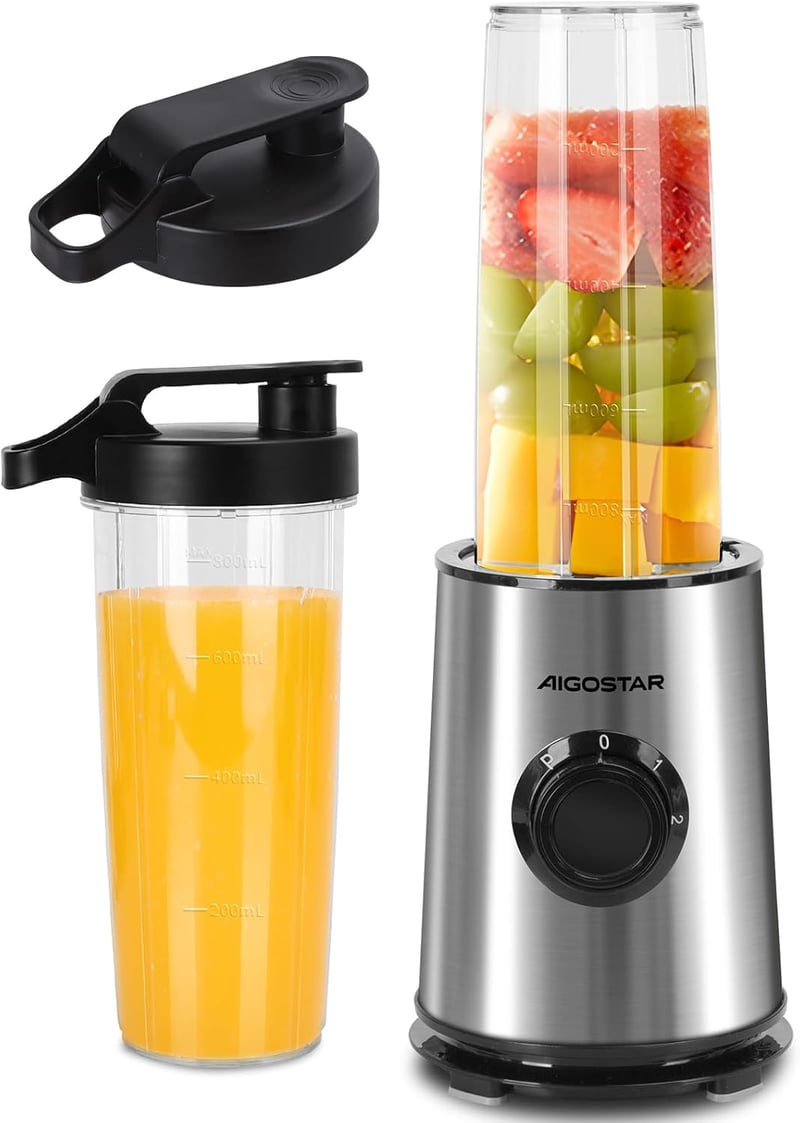 Aigostar Turmixgép 1L Smoothie Készítő, 600ml Palackkal, 350W