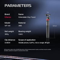 Ulanzi MT-44 147cm-es szelfibot és állvány távirányítóval, 360°-os gömbfejjel, iPhone és DSLR kamerákhoz 2