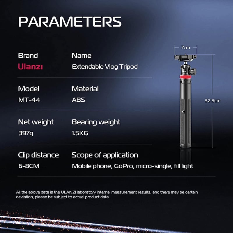 Ulanzi MT-44 147cm-es szelfibot és állvány távirányítóval, 360°-os gömbfejjel, iPhone és DSLR kamerákhoz