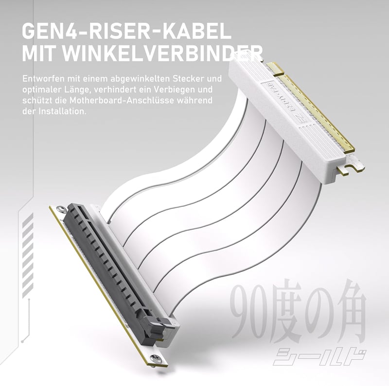 EZDIY-FAB Vertikális GPU Tartó ARGB Modullal és PCIe 4.0 Riser Kábellel - 115mm Fehér Videokártya Állvány RTX40 Sorozathoz - White