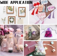 PandaHall Elite Fehér Organza Ajándéktasak Szett - 100 db Matt Ékszertasak Esküvőre, Karácsonyra - Húzózsinóros Ékszertartó Tasak 10x8cm 4