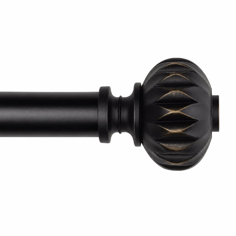 Galerie perdea extensibilă SZXIMU 182-365 cm, negru, diametru 25,4 mm, metal, cu suport reglabil și capete rotunde — lipsește un capăt (stare: vezi a 2-a imagine)