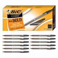 Pix BIC Cristal Xtra Bold cu vârf de 1,6 mm, cerneală neagră, set de 19 bucăți (stoc incomplet) 1