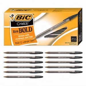 Kemijska olovka BIC Cristal Xtra Bold, vrh 1,6 mm, crna tinta, pakiranje od 19 komada (nepotpuno pakiranje)