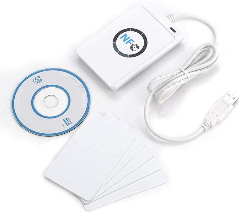 ACR122U NFC RFID olvasó/író készülék, fehér - ISO 14443A/B kompatibilis, ingyenes szoftverrel