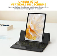 GOKOCO Magic Keyboard Tok Samsung Galaxy Tablet S9FE/S9/S8/S7 11" Készülékekhez - Állítható Háttérvilágítású Billentyűzet Érintőpaddal, Feke 3