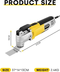 ENVENTOR 300W Oszcillációs Multifunkciós Szerszám 28 Tartozékkal - 6 Sebességfokozat, 15000-22000 RPM, 3° Rezgésszög, Vágás, Csiszolás, Polí 7