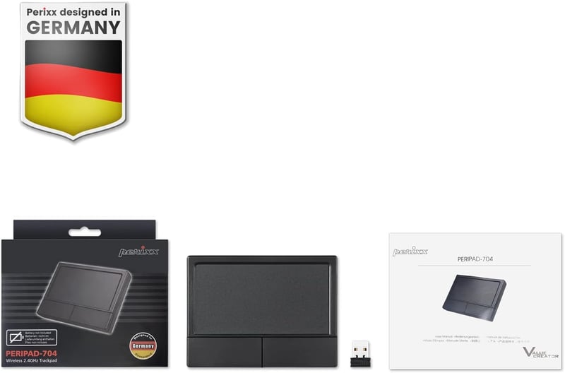 Perixx PERIPAD-504 Vezetékes Touchpad - USB Csatlakozás - Görgetés és Navigáció Funkcióval - Nagy Érintőfelület - PC Kompatibilis - Fekete