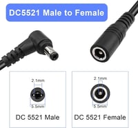 GINTOOYUN 3m DC Hosszabbító Kábel 5.5x2.1mm 90 Fokos Csatlakozóval - 18AWG Réz Tápkábel Biztonsági Kamerákhoz, LED Szalaghoz, 24V/100W 2
