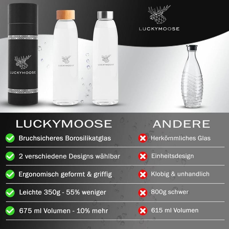 SodaStream Crystal 2.0 kompatibilis üvegpalack, 675 ml - Luckymoose