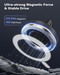 Suport Auto A2C MagSafe pentru Gura de Ventilație – 17 Magneți N54, Ultra-Stabil, Suport Magnetic Universal pentru iPhone și Dispozitive Samsung 3