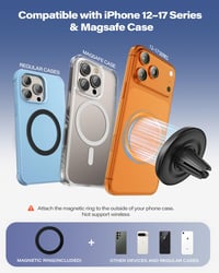 Suport Auto A2C MagSafe pentru Gura de Ventilație – 17 Magneți N54, Ultra-Stabil, Suport Magnetic Universal pentru iPhone și Dispozitive Samsung 4