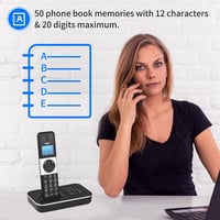 Bisofice D1002 Vezeték Nélküli Telefon 3 Kézibeszélővel - Üzenetrögzítő, Hívóazonosító, 1,6" LCD Kijelző, 16 Nyelv, Otthoni és Irodai Haszná 6