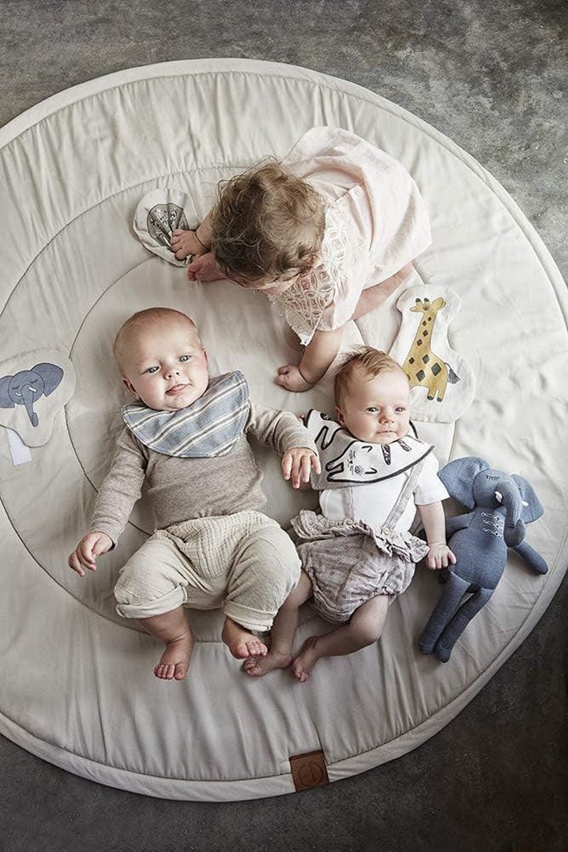 Bavetă pentru bebeluși Dreglis din bumbac - Model Sandy Stripe, 0-12 luni