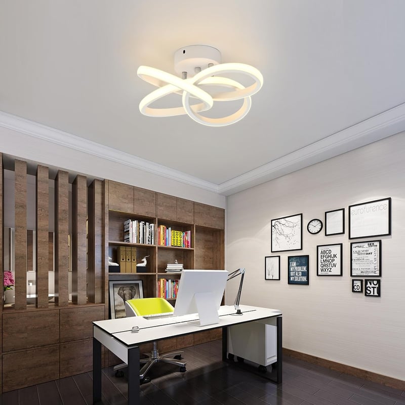 KUKAK 36W LED Mennyezeti Lámpa - Kerek Fehér Modern Minimál Dizájn, 3000K Meleg Fény, 3900lm, Fürdőszobába, Konyhába, Hálóba, Előszobába